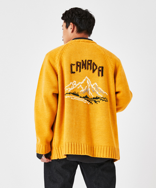 B.C STOCK(ベーセーストック)の「CANADA カウチンジップカーディガン(カーディガン/ボレロ・メンズ・ホワイト×ホワイト/イエロー・LARGE/MEDIUM)」の5枚目の写真
