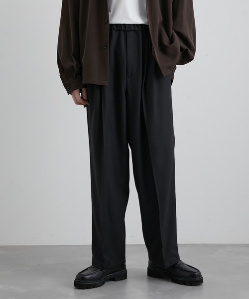 JUNRED（ジュンレッド）の「ウォームツイルイージータックワイドパンツ（スラックス・メンズ・ブラック/グレー/グリーン・S/M/L）」の6枚目の写真