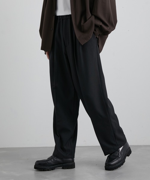 JUNRED（ジュンレッド）の「ウォームツイルイージータックワイドパンツ（スラックス・メンズ・ブラック/グレー/グリーン・S/M/L）」の9枚目の写真