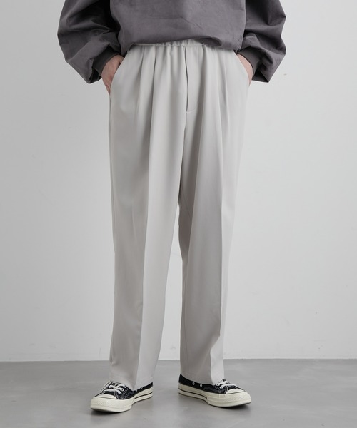 JUNRED（ジュンレッド）の「ウォームツイルイージータックワイドパンツ（スラックス・メンズ・ブラック/グレー/グリーン・S/M/L）」の18枚目の写真