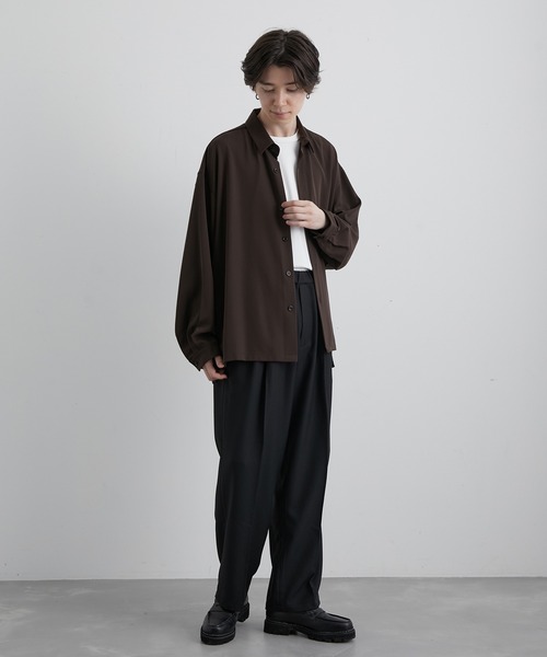 JUNRED（ジュンレッド）の「ウォームツイルイージータックワイドパンツ（スラックス・メンズ・ブラック/グレー/グリーン・S/M/L）」の21枚目の写真