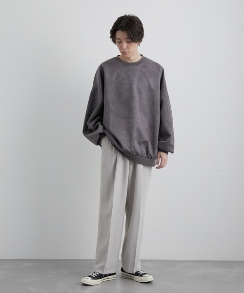 JUNRED（ジュンレッド）の「ウォームツイルイージータックワイドパンツ（スラックス・メンズ・ブラック/グレー/グリーン・S/M/L）」の7枚目の写真