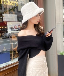 ワイドクロスショートニット