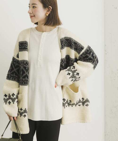 HANES（ヘインズ）の「Hanes　Thermal Henly Neck（Tシャツ/カットソー・レディース・ブラック/グレー/オフホワイト・FREE）」の4枚目の写真