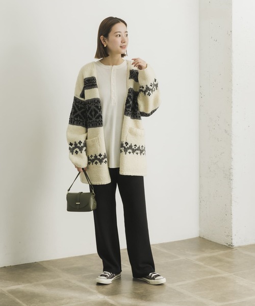 HANES（ヘインズ）の「Hanes　Thermal Henly Neck（Tシャツ/カットソー・レディース・ブラック/グレー/オフホワイト・FREE）」の7枚目の写真