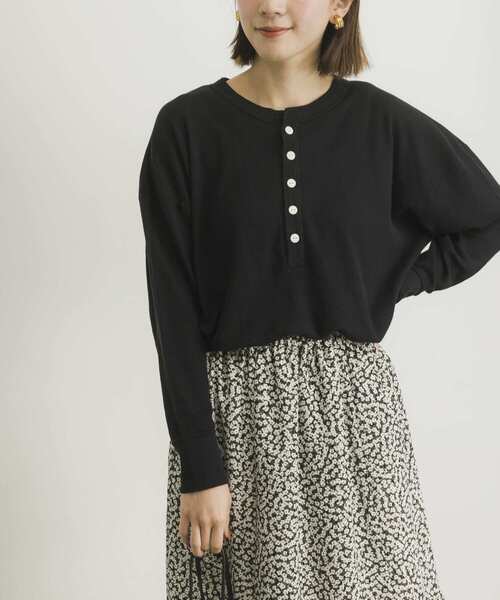 HANES（ヘインズ）の「Hanes　Thermal Henly Neck（Tシャツ/カットソー・レディース・ブラック/グレー/オフホワイト・FREE）」の8枚目の写真