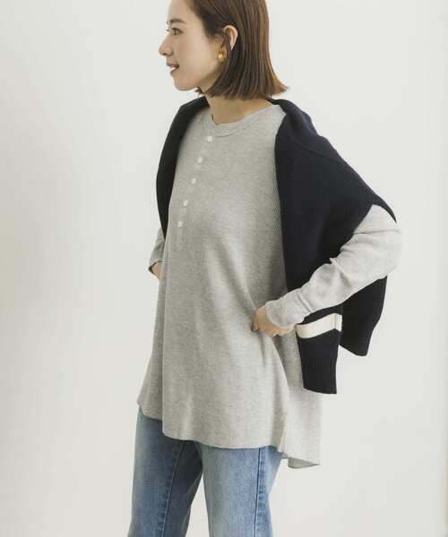 HANES（ヘインズ）の「Hanes　Thermal Henly Neck（Tシャツ/カットソー・レディース・ブラック/グレー/オフホワイト・FREE）」の17枚目の写真