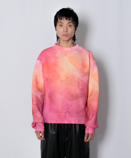 Wizzard(ウィザード)の「Wizzard ウィザード / PRINT FAB SWEAT ビッグシルエット総柄プリントビッグシルエットスウェット / W23SS-DC020(スウェット・メンズ・ナチュラル/ブルー/レッド・1/2/3)」の3枚目の写真