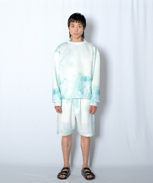 Wizzard(ウィザード)の「Wizzard ウィザード / PRINT FAB SWEAT ビッグシルエット総柄プリントビッグシルエットスウェット / W23SS-DC020(スウェット・メンズ・ナチュラル/ブルー/レッド・1/2/3)」の4枚目の写真