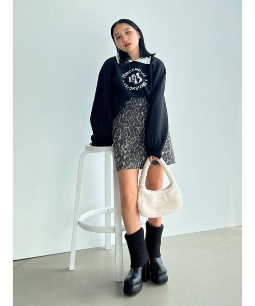 EMODA（エモダ）の「ミニカラーロゴニット（ニット/セーター・レディース・グレー/ブラック/ベージュ・FREE）」の6枚目の写真