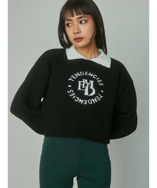 EMODA（エモダ）の「ミニカラーロゴニット（ニット/セーター・レディース・グレー/ブラック/ベージュ・FREE）」の8枚目の写真