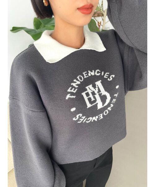 EMODA（エモダ）の「ミニカラーロゴニット（ニット/セーター・レディース・グレー/ブラック/ベージュ・FREE）」の13枚目の写真