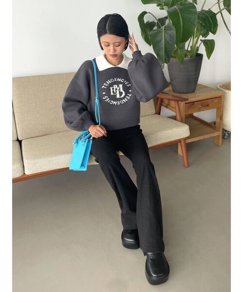 EMODA（エモダ）の「ミニカラーロゴニット（ニット/セーター・レディース・グレー/ブラック/ベージュ・FREE）」の15枚目の写真