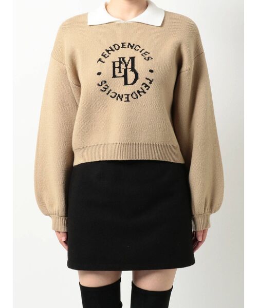 EMODA（エモダ）の「ミニカラーロゴニット（ニット/セーター・レディース・グレー/ブラック/ベージュ・FREE）」の16枚目の写真