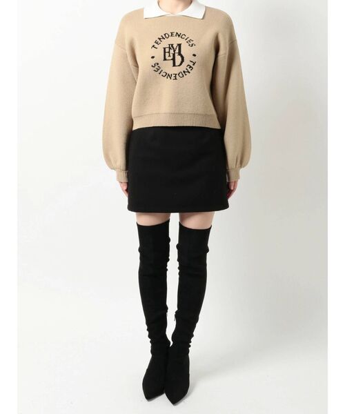 EMODA（エモダ）の「ミニカラーロゴニット（ニット/セーター・レディース・グレー/ブラック/ベージュ・FREE）」の22枚目の写真