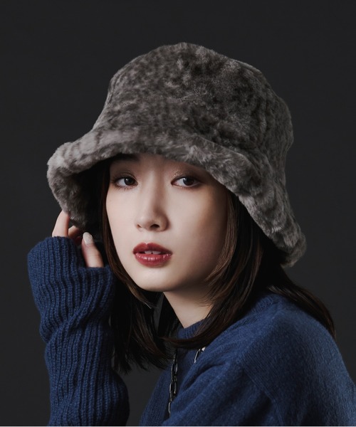 Ellno Loset（エルノロゼット）の「フェイクファーバケットハット（ハット・メンズ・ブラック/グレー系その他・FREE）」の4枚目の写真