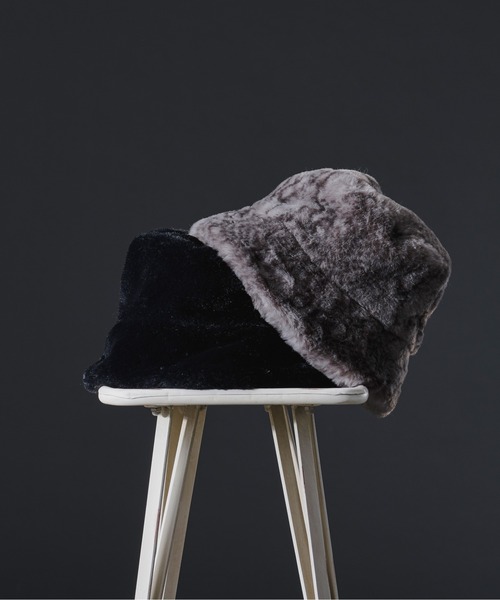 Ellno Loset（エルノロゼット）の「フェイクファーバケットハット（ハット・メンズ・ブラック/グレー系その他・FREE）」の5枚目の写真