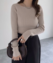KOBE LETTUCE | ネックタイプが選べるもっちりリブニットトップス(ニット/セーター)