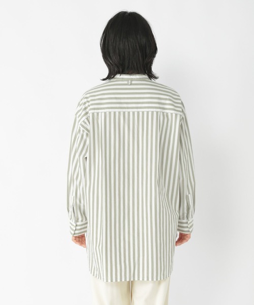 studio CLIP（スタディオクリップ）の「ストライプコットンワッシャーシャツ（シャツ/ブラウス・レディース・ベージュ/ブラック/グリーン・FREE）」の7枚目の写真