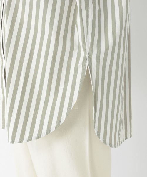 studio CLIP（スタディオクリップ）の「ストライプコットンワッシャーシャツ（シャツ/ブラウス・レディース・ベージュ/ブラック/グリーン・FREE）」の15枚目の写真