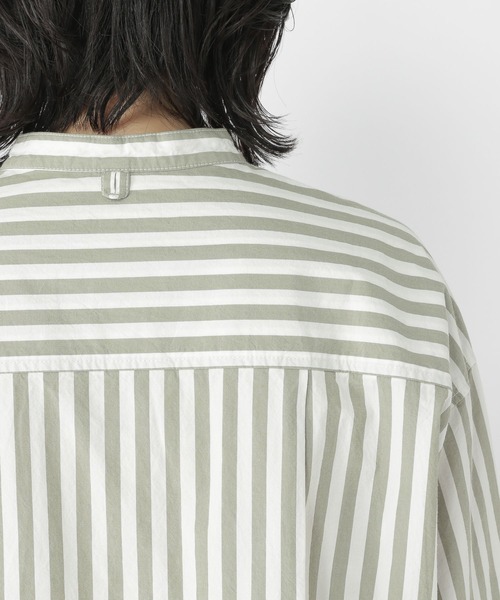 studio CLIP（スタディオクリップ）の「ストライプコットンワッシャーシャツ（シャツ/ブラウス・レディース・ベージュ/ブラック/グリーン・FREE）」の5枚目の写真