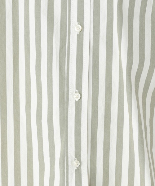 studio CLIP（スタディオクリップ）の「ストライプコットンワッシャーシャツ（シャツ/ブラウス・レディース・ベージュ/ブラック/グリーン・FREE）」の13枚目の写真