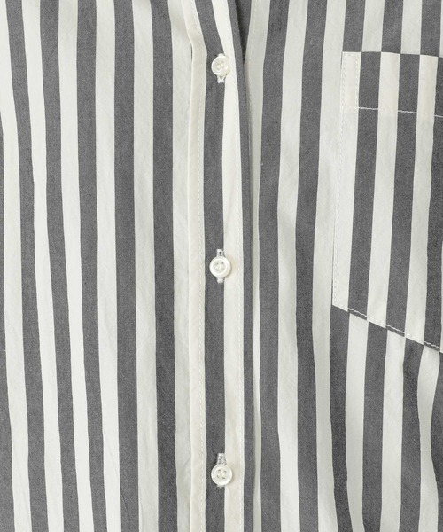 studio CLIP（スタディオクリップ）の「ストライプコットンワッシャーシャツ（シャツ/ブラウス・レディース・ベージュ/ブラック/グリーン・FREE）」の11枚目の写真