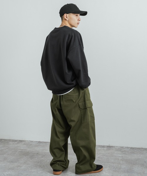 STARTER（スターター）の「STARTER 別注コラボ オーバーサイズ 裏起毛ブランドロゴ刺繍クルーネックスウェット（スウェット・レディース・グリーン/杢グレー/ブラック系/グリーン系/グレー/ブラック・M/L/XL）」の12枚目の写真