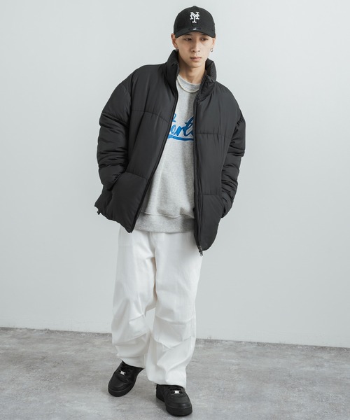 STARTER（スターター）の「STARTER 別注コラボ オーバーサイズ 裏起毛ブランドロゴ刺繍クルーネックスウェット（スウェット・レディース・グリーン/杢グレー/ブラック系/グリーン系/グレー/ブラック・M/L/XL）」の18枚目の写真