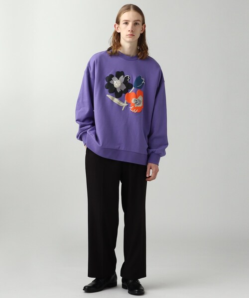 tk.TAKEO KIKUCHI(ティーケータケオキクチ)の「◆ぽっぷフラワースウェット(ユニセックスアイテム)(スウェット・メンズ・ブラック/ブルー/ライトグレー系6/パープル系・01/02/03)」の15枚目の写真