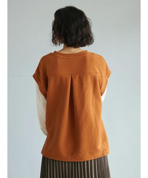 CRAFT STANDARD BOUTIQUE（クラフトスタンダードブティック）の「ワッフルレイヤード風プルオーバー（Tシャツ/カットソー・レディース・ブラック/テラコッタ/カーキ・FREE）」の9枚目の写真