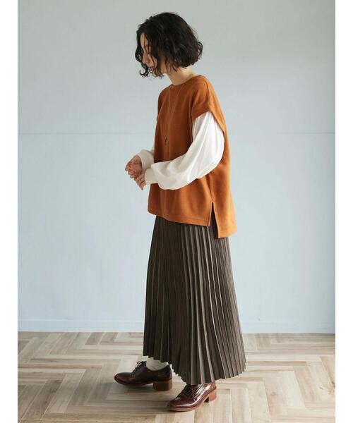 CRAFT STANDARD BOUTIQUE（クラフトスタンダードブティック）の「ワッフルレイヤード風プルオーバー（Tシャツ/カットソー・レディース・ブラック/テラコッタ/カーキ・FREE）」の11枚目の写真