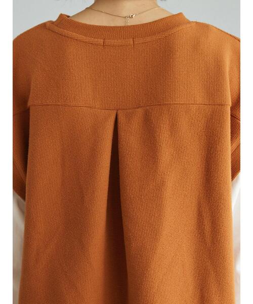 CRAFT STANDARD BOUTIQUE（クラフトスタンダードブティック）の「ワッフルレイヤード風プルオーバー（Tシャツ/カットソー・レディース・ブラック/テラコッタ/カーキ・FREE）」の14枚目の写真