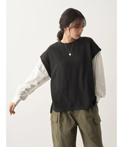 CRAFT STANDARD BOUTIQUE（クラフトスタンダードブティック）の「ワッフルレイヤード風プルオーバー（Tシャツ/カットソー・レディース・ブラック/テラコッタ/カーキ・FREE）」の17枚目の写真