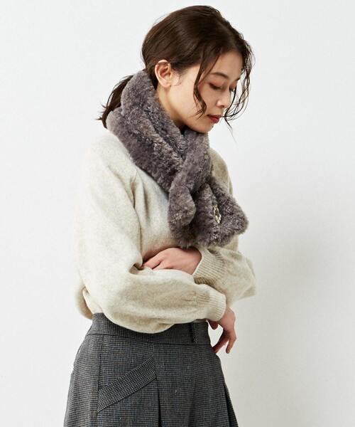 MELROSE claire（メルローズ クレール）の「【ウォッシャブルで程よくゆったり♪ワイドリブハイネックニットプルオーバー】（ニット/セーター・レディース・キナリ/ブルー/ブラック/オレンジ・FREE）」の9枚目の写真