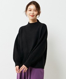 【ウォッシャブルで程よくゆったり♪ワイドリブハイネックニットプルオーバー】