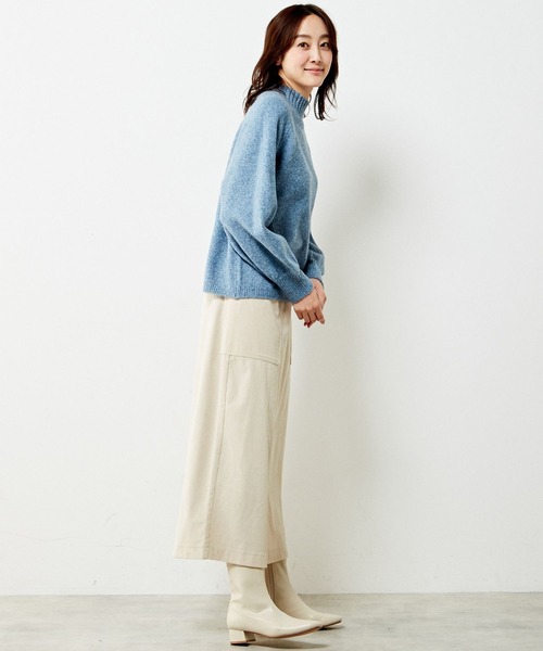 MELROSE claire（メルローズ クレール）の「【ウォッシャブルで程よくゆったり♪ワイドリブハイネックニットプルオーバー】（ニット/セーター・レディース・キナリ/ブルー/ブラック/オレンジ・FREE）」の19枚目の写真