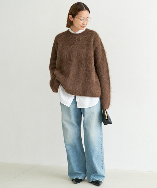 Deuxieme Classe（ドゥーズィエムクラス）の「*【TOTEME/トーテム】BOXY ニット（ニット/セーター・レディース・ブラウン/ベージュ・FREE）」の7枚目の写真