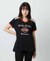 アイコニックVネック・ショルダーストライプTシャツ