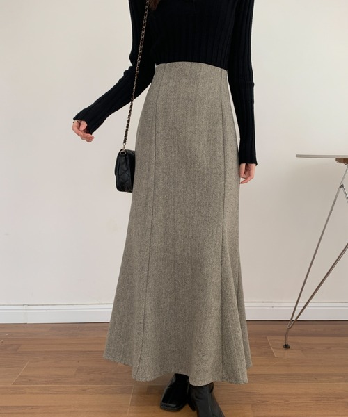 ABITOKYO（アビトーキョー）の「ツイード マーメイドロングスカート（スカート・レディース・ブラック/ブラウン/グレー/グリーン/ベージュ/ワインレッド・S/M）」の16枚目の写真