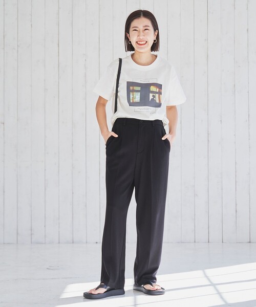 coen(コーエン)の「ポンチリラックスストレッチテーパードパンツ(スラックス・レディース・ブラック/ライトブルー/ライム・S/M/L)」の5枚目の写真