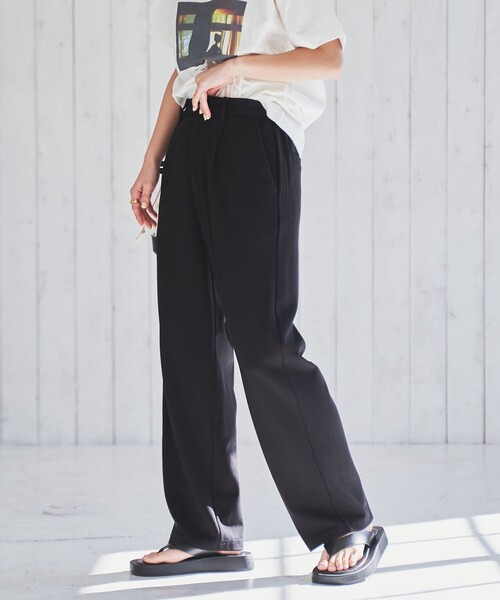 coen(コーエン)の「ポンチリラックスストレッチテーパードパンツ(スラックス・レディース・ブラック/ライトブルー/ライム・S/M/L)」の6枚目の写真