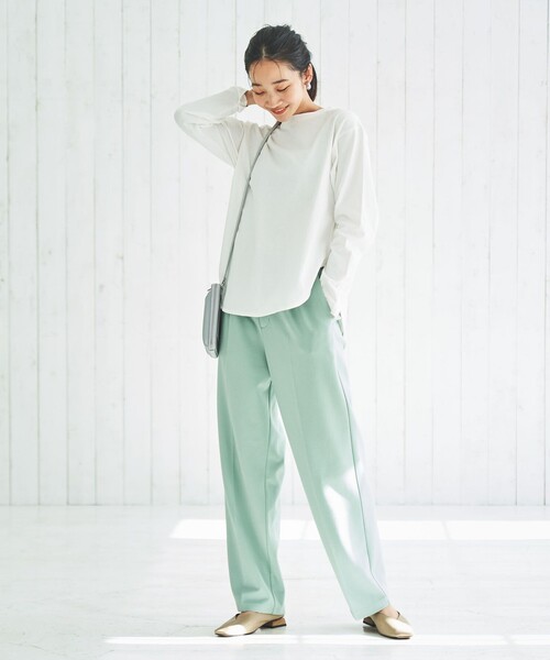 coen(コーエン)の「ポンチリラックスストレッチテーパードパンツ(スラックス・レディース・ブラック/ライトブルー/ライム・S/M/L)」の11枚目の写真