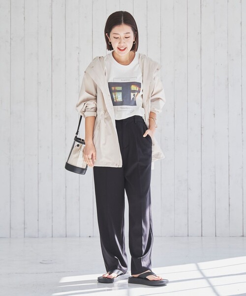 coen(コーエン)の「ポンチリラックスストレッチテーパードパンツ(スラックス・レディース・ブラック/ライトブルー/ライム・S/M/L)」の14枚目の写真