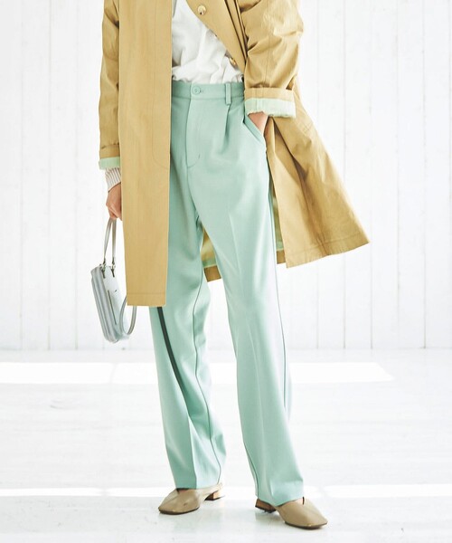 coen(コーエン)の「ポンチリラックスストレッチテーパードパンツ(スラックス・レディース・ブラック/ライトブルー/ライム・S/M/L)」の17枚目の写真