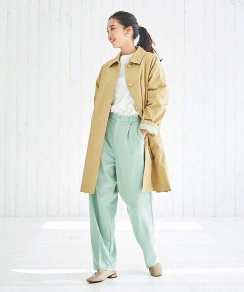 coen(コーエン)の「ポンチリラックスストレッチテーパードパンツ(スラックス・レディース・ブラック/ライトブルー/ライム・S/M/L)」の19枚目の写真