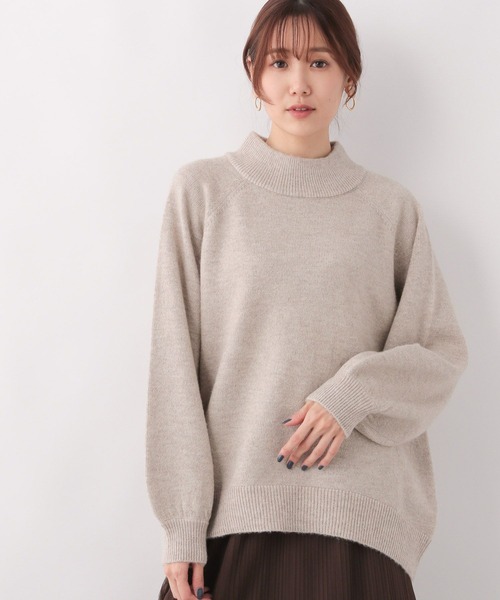 GLOBAL WORK(グローバルワーク)の「Hugmeニットラメハイネックプルオーバー/MATINEE LINE/164172(ニット/セーター・レディース・ベージュ/ライトグレー/ブラック/オフホワイト・MEDIUM/LARGE)」の1枚目の写真