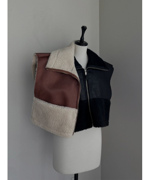 AMAIL（アマイル）の「Docking boa vest（ベスト・レディース・ブラック/ブラウン・FREE）」の11枚目の写真