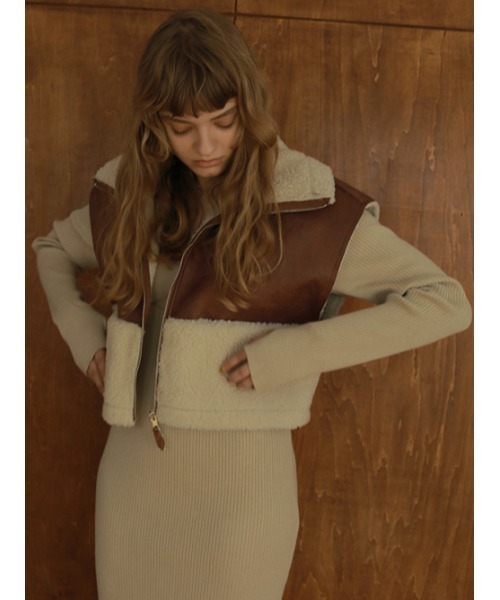 AMAIL（アマイル）の「Docking boa vest（ベスト・レディース・ブラック/ブラウン・FREE）」の7枚目の写真