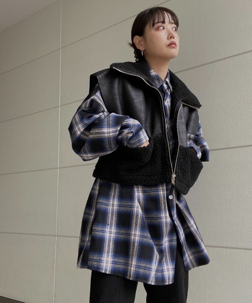 AMAIL（アマイル）の「Docking boa vest（ベスト・レディース・ブラック/ブラウン・FREE）」の21枚目の写真